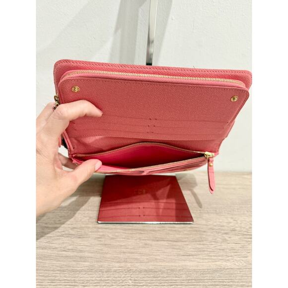 Louis Vuitton Monogram Logo Large Zip Up Flap Continental Wallet Brown/Pink - Picture 7 of 10